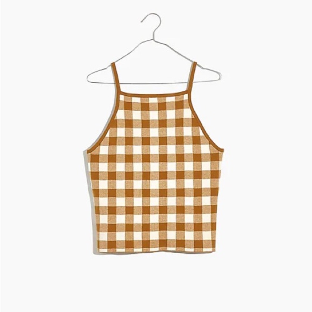 Madewell Gingham Apron Sweater Tank Small